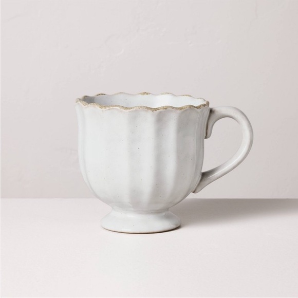 12oz Scalloped Edge Ceramic Mug with Foot - Hearth & Hand™ with Magnolia - Picture 1 of 3